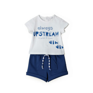Deep blues new born boy t-shirts and shorts sets 4
