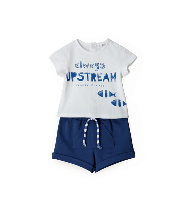 Deep blues new born boy t-shirts and shorts sets 4
