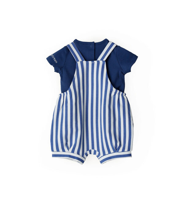 Deep blues new born boy t-shirt and overalls set – Image 6