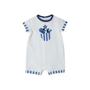Deep blues new born boy romper with flapes