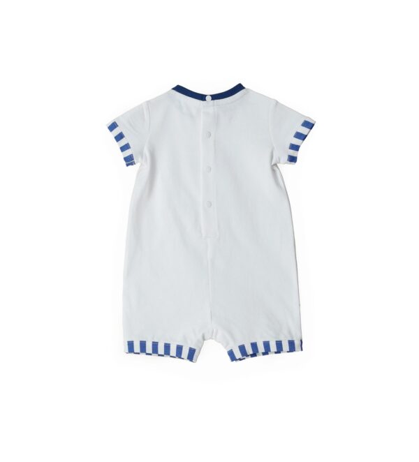 Deep blues new born boy romper with flapes – Image 4