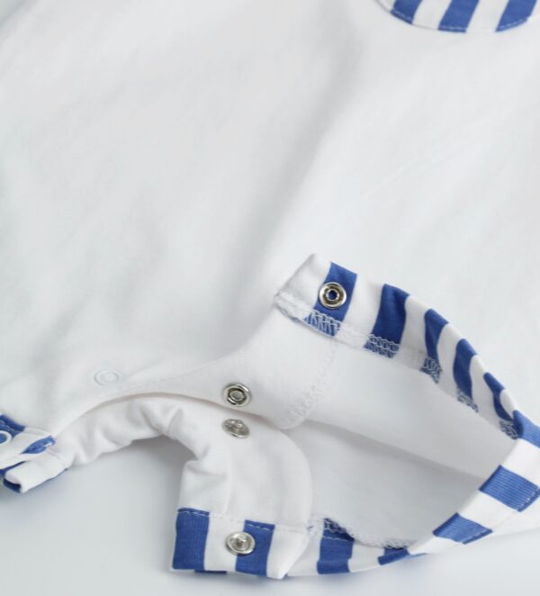 Deep blues new born boy romper with flapes – Image 3