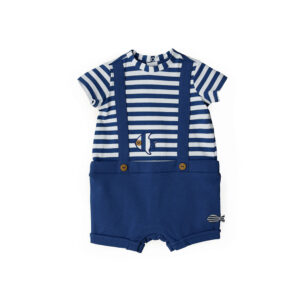 Deep blues new born boy fake dungarees