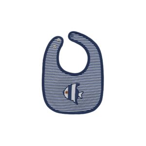 Deep blues new born boy bib with embroidery