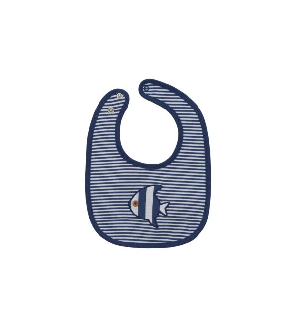 Deep blues new born boy bib with embroidery