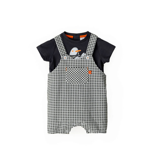 Blacky blaze new born boy t-shirt and overalls set 1