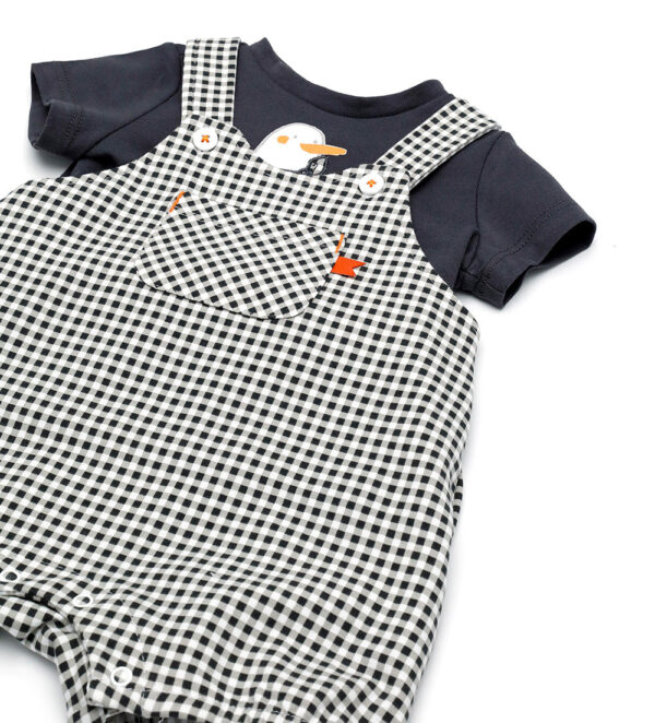 Blacky blaze new born boy t-shirt and overalls set 1 – Image 4