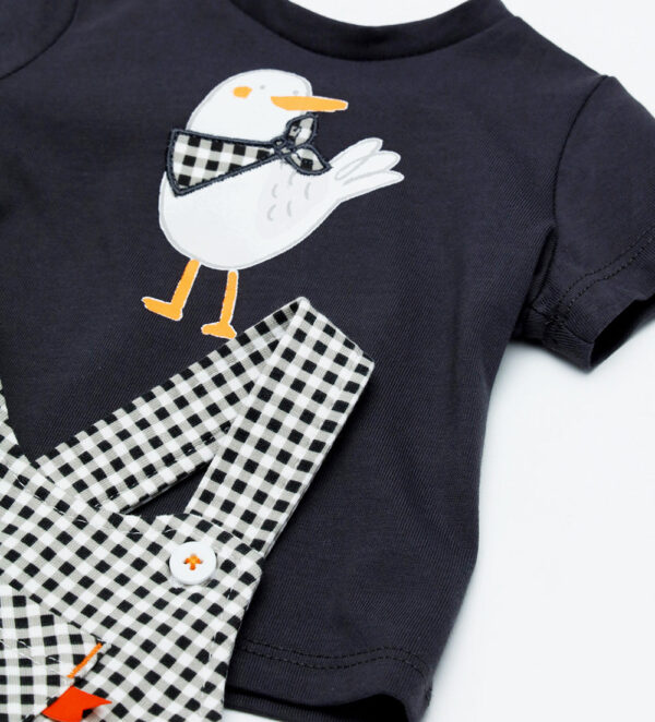 Blacky blaze new born boy t-shirt and overalls set 1 – Image 3