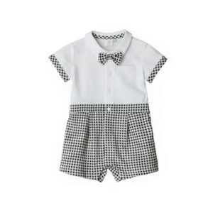 Blacky blaze new born boy romper with shirt collar