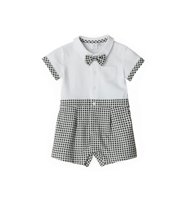 Blacky blaze new born boy romper with shirt collar
