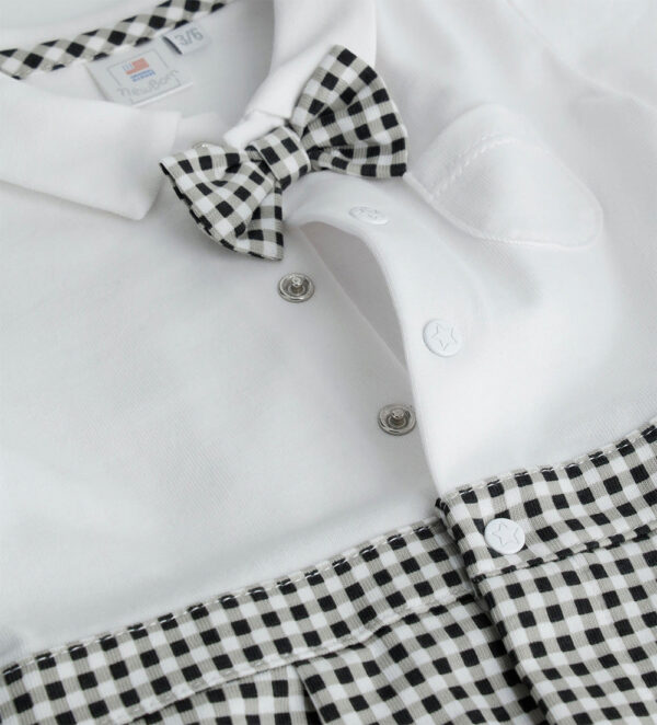 Blacky blaze new born boy romper with shirt collar – Image 2