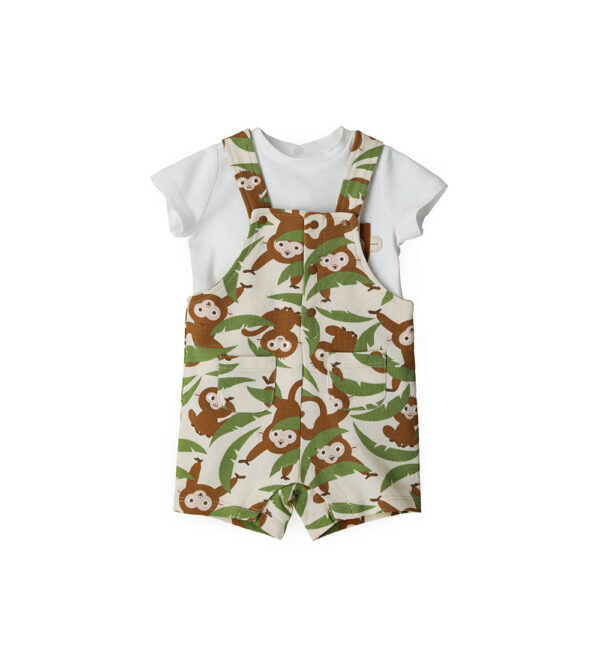 Sunny wild new born boy t-shirt and overalls set