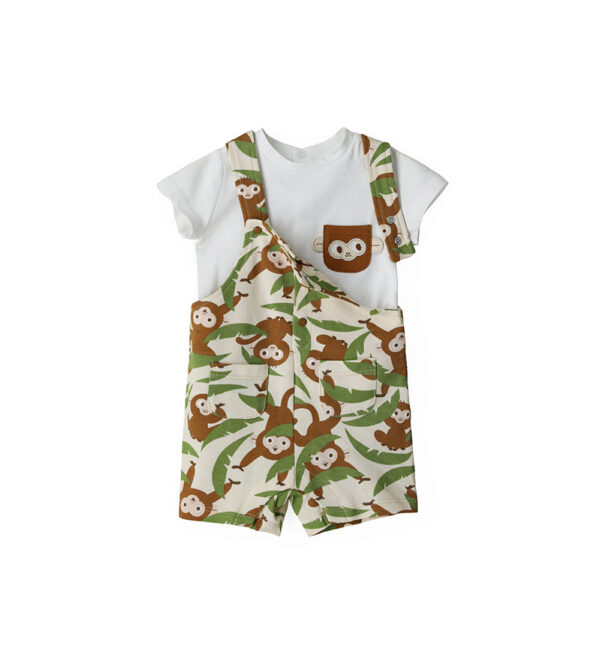 Sunny wild new born boy t-shirt and overalls set – Image 2