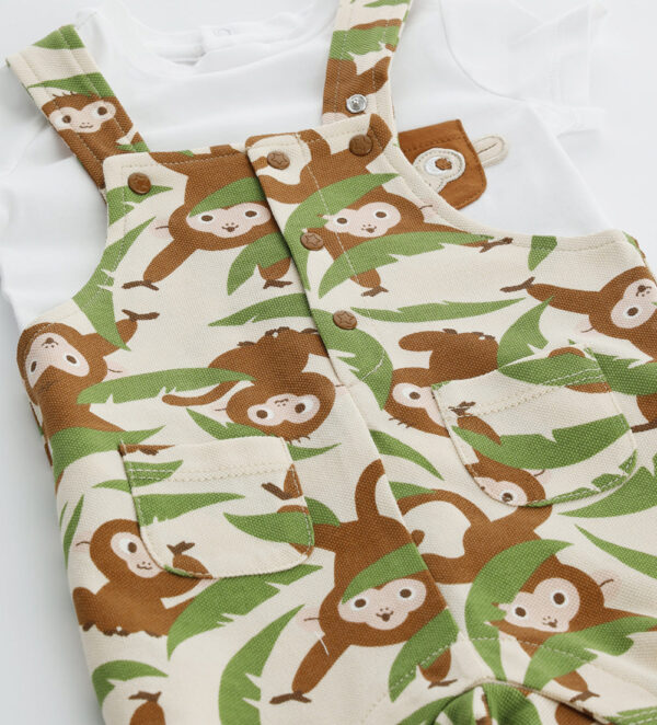 Sunny wild new born boy t-shirt and overalls set – Image 3