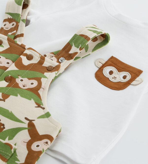 Sunny wild new born boy t-shirt and overalls set – Image 4