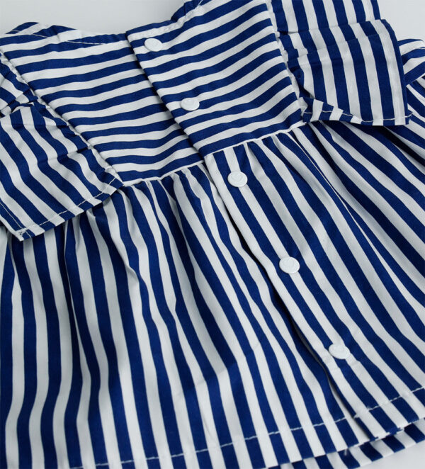 Deep blues new born girl blouse and shorts set – Image 5