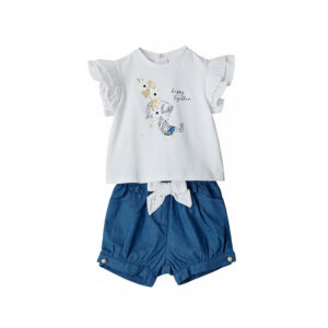 Deep blues new born girl t-shirts and shorts sets 5