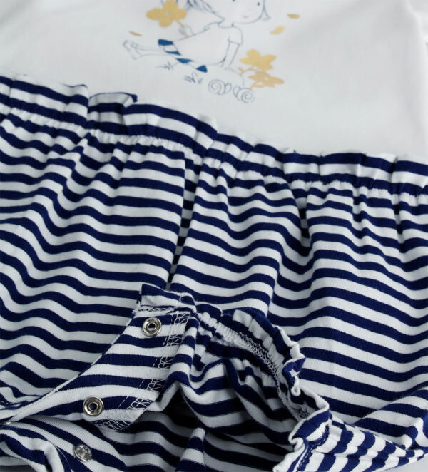 Deep blues new born girl romper with shirt collar 2 – Image 3