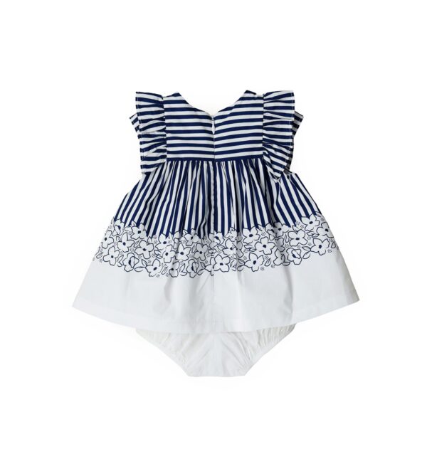 Deep blues new born girl dress and slip set – Image 5
