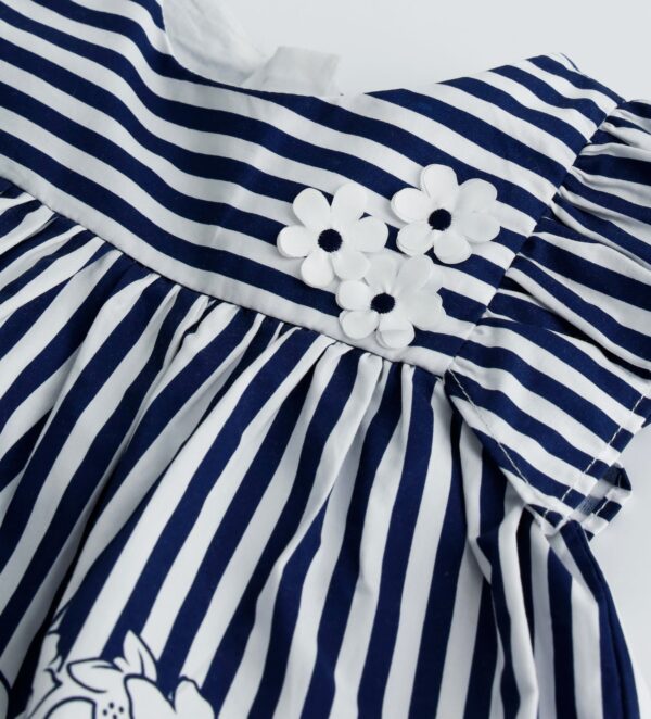 Deep blues new born girl dress and slip set – Image 2