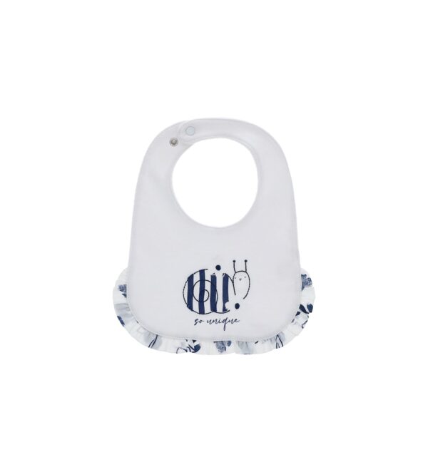 Deep blues new born girl cotton bib