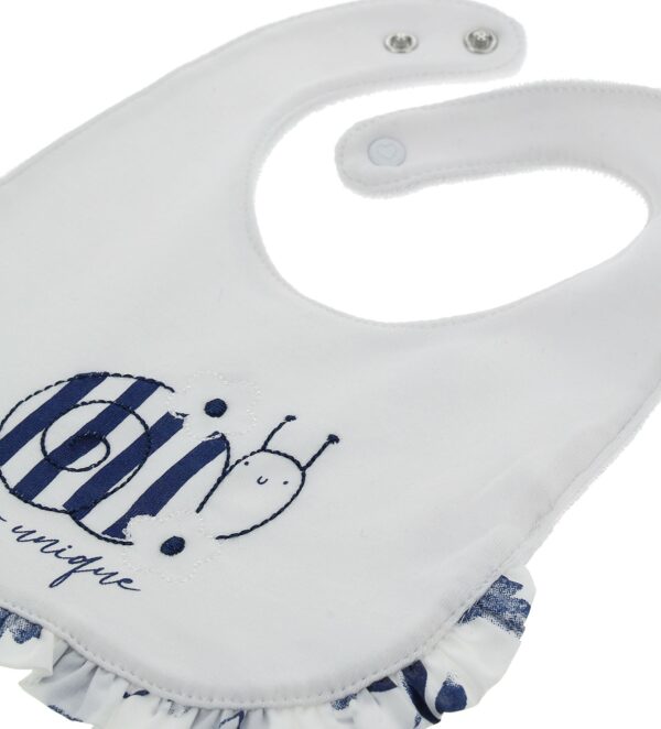 Deep blues new born girl cotton bib – Image 2
