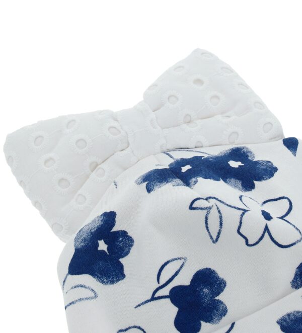 Deep blues new born girl cap with bow – Image 2