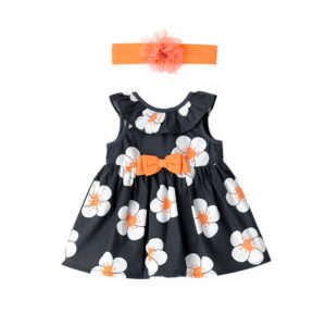 Blacky blaze new born girl dress with bow