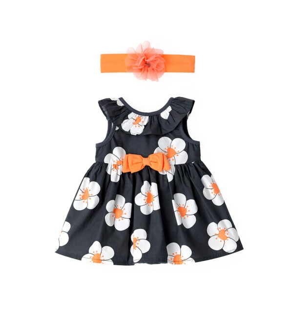 Blacky blaze new born girl dress with bow