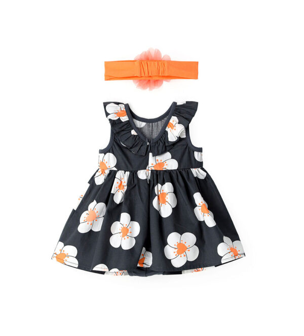 Blacky blaze new born girl dress with bow – Image 5