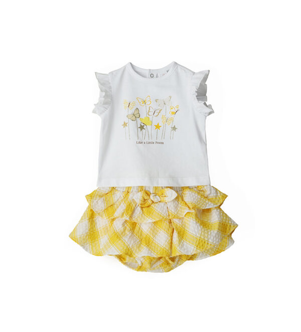 Sunny wild new born girl t-shirt and skirt set