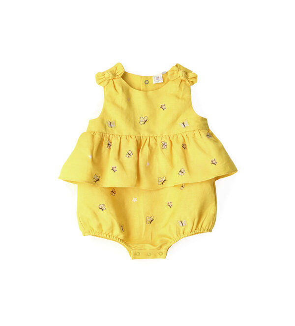 Sunny wild new born girl linen blend romper – Image 7