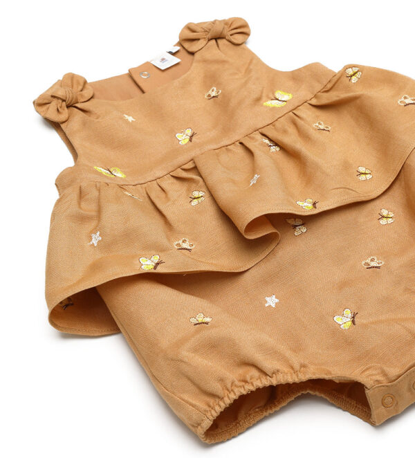 Sunny wild new born girl linen blend romper – Image 2