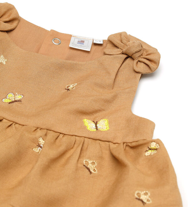Sunny wild new born girl linen blend romper – Image 3