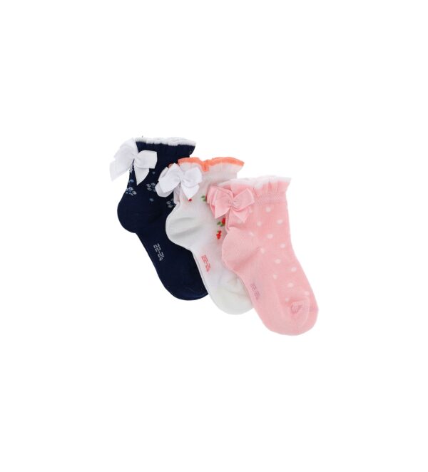 Basico spring baby girl tri-pack socks with bow 1 – Image 2