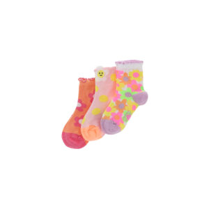 Basico spring baby girl tri-pack socks with bow 2