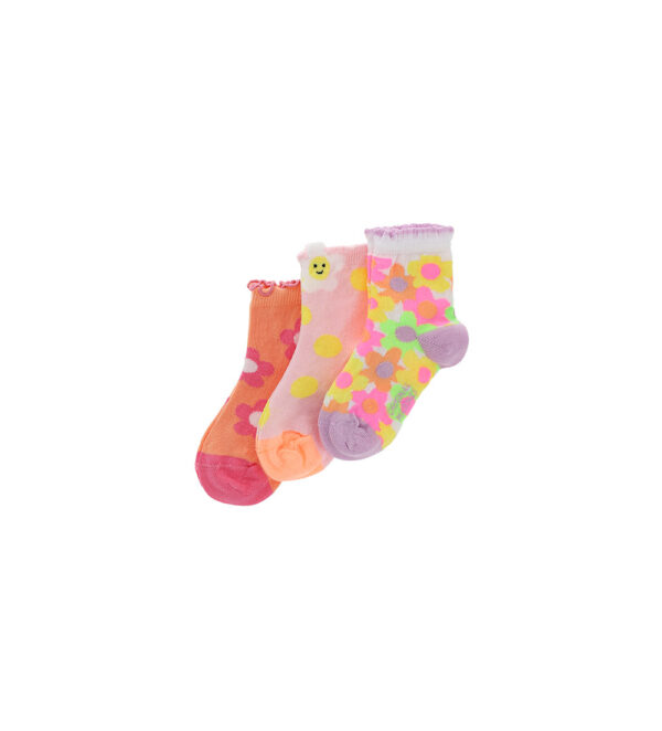 Basico spring baby girl tri-pack socks with bow 2