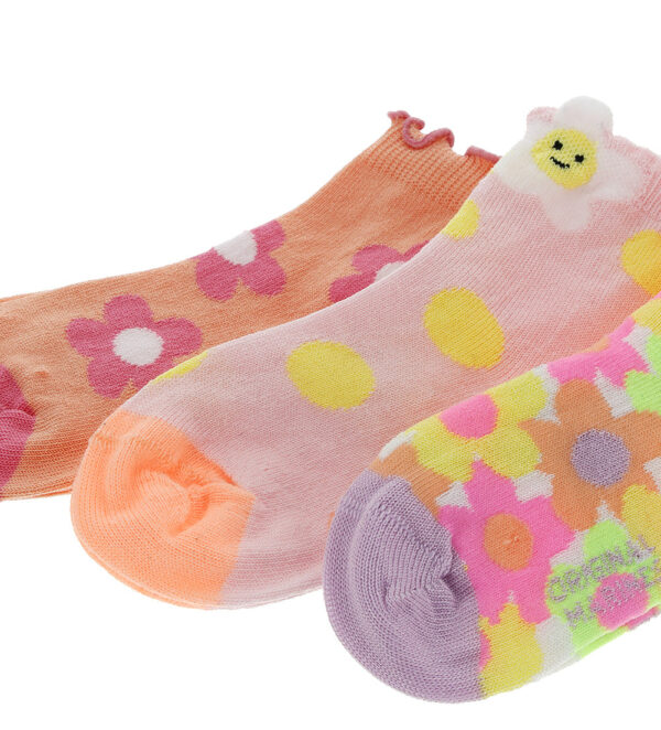 Basico spring baby girl tri-pack socks with bow 2 – Image 2