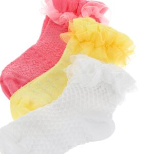 Basico spring baby girl tri-pack perforated socks
