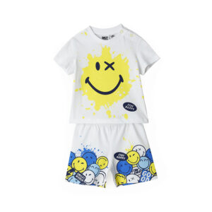 Good night baby boy smiley short pajamas 1