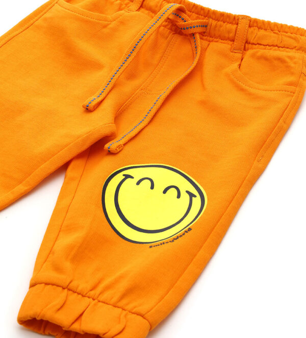 Indigo varsity baby boy smiley trousers – Image 2
