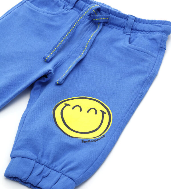 Indigo varsity baby boy smiley trousers – Image 7