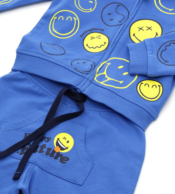 Indigo varsity baby boy smiley jumpsuit – Image 2