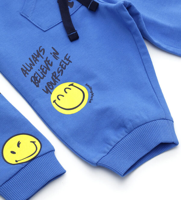 Indigo varsity baby boy smiley jumpsuit – Image 4