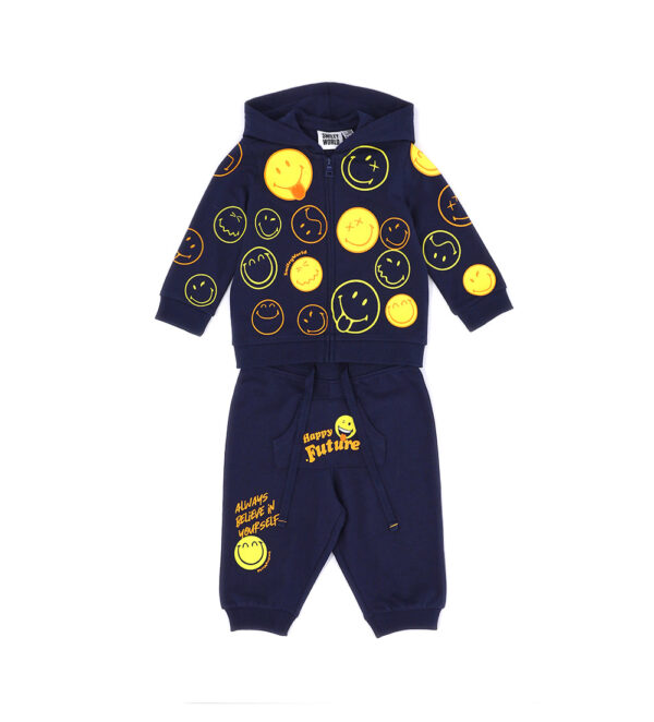 Indigo varsity baby boy smiley jumpsuit – Image 5