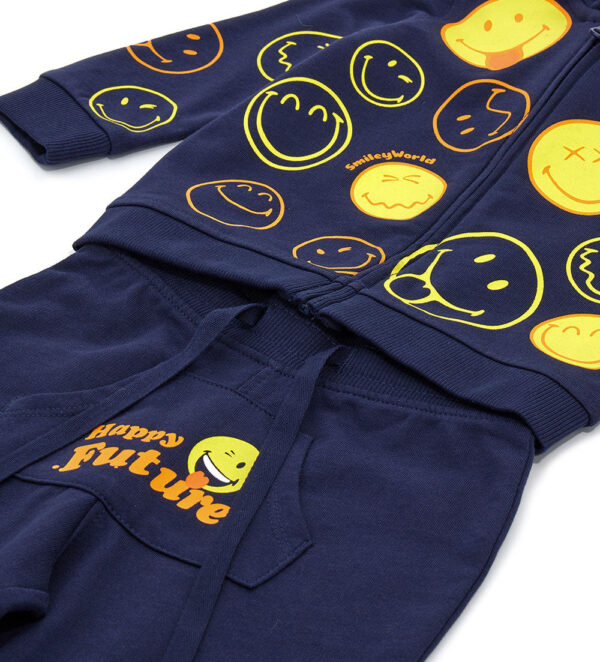 Indigo varsity baby boy smiley jumpsuit – Image 6