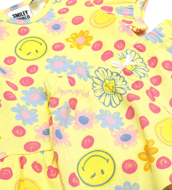 Good night baby girl smiley short pajamas 2 – Image 3