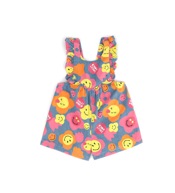 Jolla beach baby girl overalls with smiley print