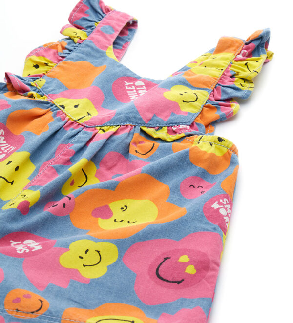 Jolla beach baby girl overalls with smiley print – Image 2