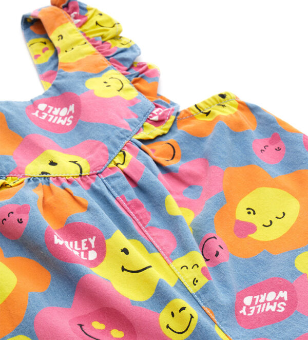 Jolla beach baby girl overalls with smiley print – Image 3